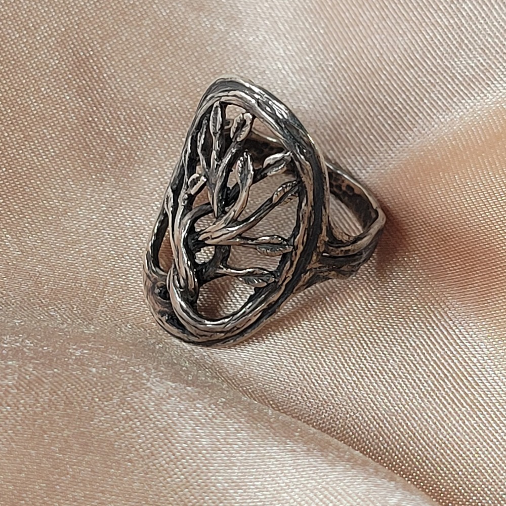 Sajen Sterling Silver Tree of Life Ring Size 6.5 Nature Design 925 4.3g - Picture 1 of 9